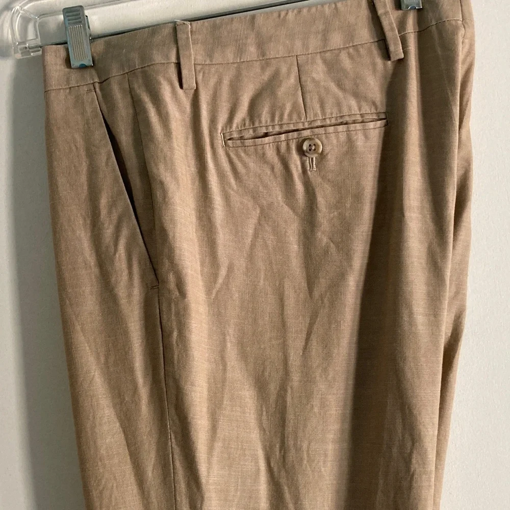 Bonobos Slim Fit Trousers Mens Size 34 X 30 Tan Cotton Dress Pants Summer Casual